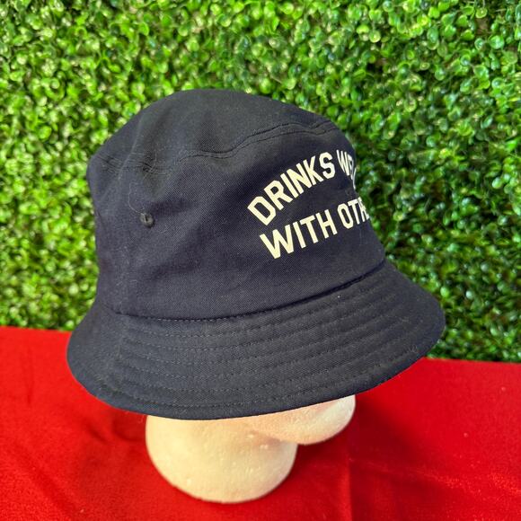 Drinks Well With Others Adult Bucket Hat Kings Of NY Navy Blue Funny Gift - Picture 2 of 6